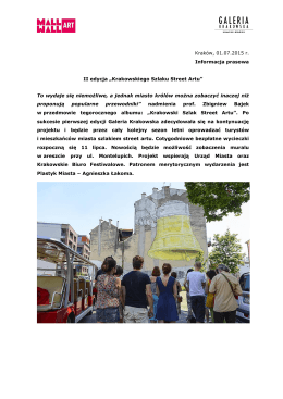 II edycja Krakowskiego Szlaku Street Artu 01.07.2015