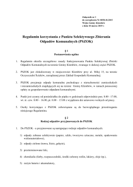 Regulamin PSZOK-u - Klembów, Urząd Gminy