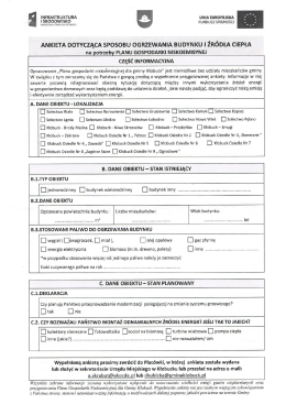 Ankieta dot. sposobu ogrzewania budynku i żr&oacute;dła