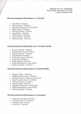 Załącznik Nr.1 do Zarządzenia Wójta Gminy Wierzbica nr 60 /2015 z