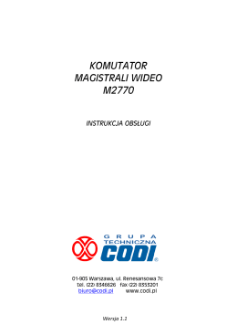 Komutator M2770 instrukcja obsługi