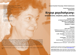 Kryzys psychotyczny: - Instytut Psychiatrii i Neurologii