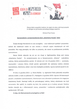 Sprawozdanie - Szlachetna Paczka 2015