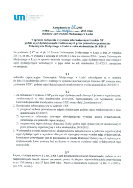 Zarządzenie Nr 25/2015 - Uniwersytet Medyczny w Łodzi