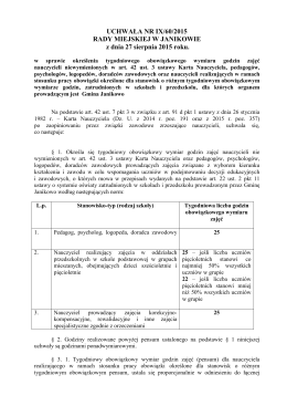 Uchwała Nr IX/60/2015 Rady Miejskiej w Janikowie z dnia 27