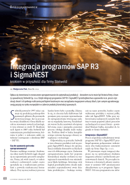 Integracja programów SAP R3 i SigmaNEST krokiem w przyszłość