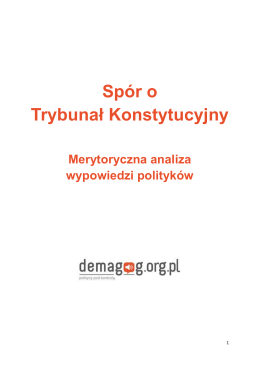 Spór o Trybunał Konstytucyjny - demagog.org.pl
