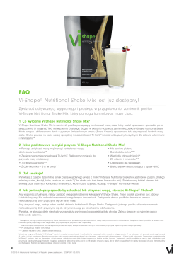 Vi-Shape® Nutritional Shake Mix jest już dostępny! FAQ