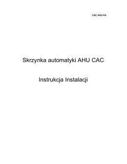 Skrzynka automatyki AHU CAC Instrukcja Instalacji