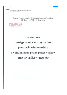 Procedura w razie wypadku - szkoła podstawowa w dzierzgoniu