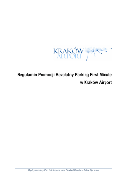 Regulamin Promocji Parking First Minute 2015