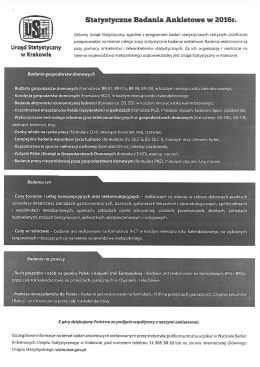 Statystyczne Badania Ankietowe w 2016r.
