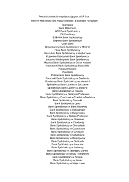 Pełna lista banków współpracujących z KIR S.A., których