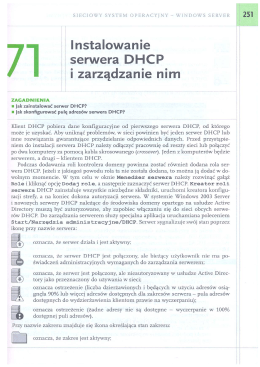 Instalacja i zarządzanie serwerem DHCP