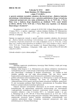 DRUK NR 110 Uchwała Nr XVI/ /2015 Rady Dzielnicy XV