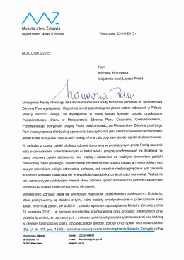 pobierz odpowiedź na petycję z akcji lepszy poród