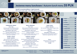 Jesienne menu lunchowe / Autumn lunch menu35 PLN