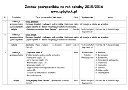 Podręczniki 2015/2016 - Szkoła Podstawowa nr 6 w Płocku