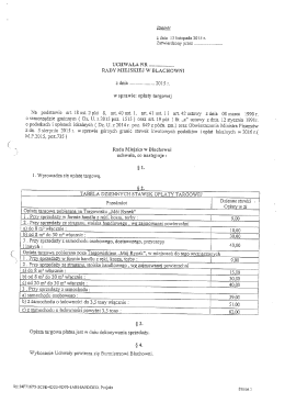 Podjęcie uchwały w sprawie opłaty targowej.