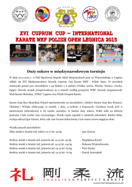 xvi cuprum cup - international karate wkf polish open legnica 2015