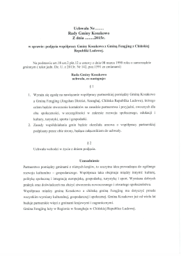 umowa o współpracy partnerskiej z gminą z
