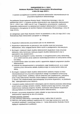 kryteria wyłaniania doktorantów do przyznania stypendium