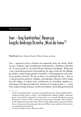 kraj kontrastów. Recenzja książki Andrzeja Orzecha „Wiza do Iranu”