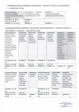 HARMONOGRAM ODBIORU ODPAD&Oacute;W &mdash; MIASTO