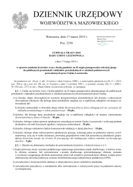 Uchwała Nr 42/V/2015 Rady Gminy Lesznowola z dnia 17 lutego