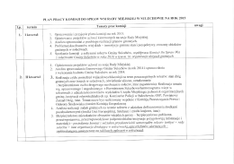 PLAN PRACY KOMISJI DO SPRAW WSI RADY MIEJSKIEJ W
