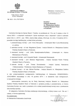 centralna komisja i do spraw stopni i tytułow