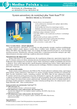 System aerozolowy do wentylacji płuc Venti-Scan™ IV