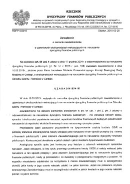 RZECZNIK DYSCYPLINY FINANSÓW PUBLICZNYCH