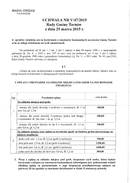 UCHWAŁA NR V/47/2015 Rady Gminy Tarnów