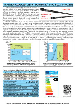 Najnowszą wersję listwy LED typu NLC` (240lm/2,5W przy CRI~85)