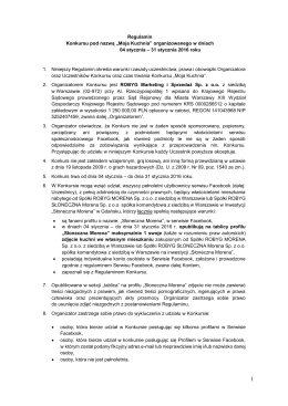 Regulamin Konkursu pod nazwą „Moja Kuchnia” organizowanego w