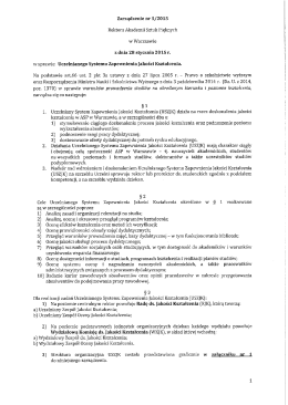Zarządzenie nr 5/2015 - Akademia Sztuk Pięknych w Warszawie