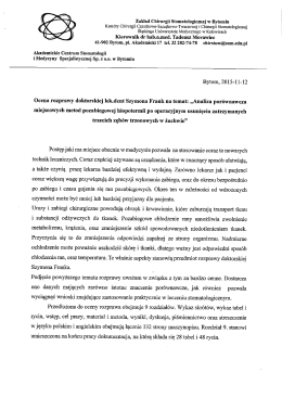 Sz. Frank - rec. dr hab. Tadeusz Morawiec