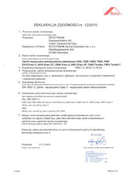 Zamek ROTO deklaracja zgodności