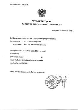 wyroku z uzasadnieniem