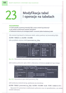 BDISBD_23 Modyfikacja tabel i operacje na tabelach
