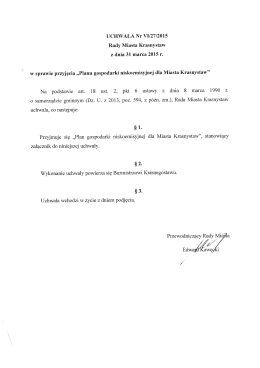 UCHWAŁA Nr Vl/27/2015 Rady Miasta Krasnystaw