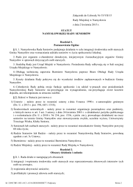 Statut Namysłowskiej Rady Seniorów