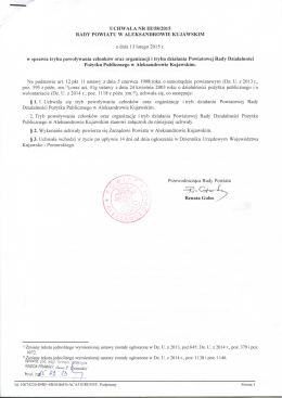 UCHWAŁA NR III/58/2015 RADY POWIATU W ALEKSANDROWIE