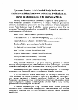 Sprawozdanie z działalności Rady Nadzorczej