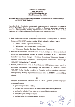 Uchwała Rady Nadzorczej w sprawie wszczęcia