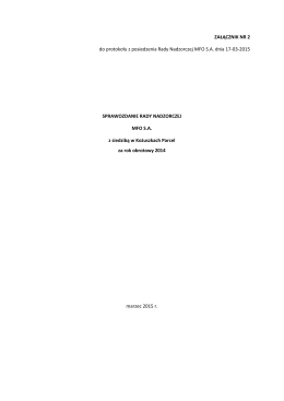 Sprawozdanie Rady Nadzorczej MFO S.A. 2014