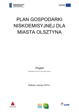 plan gospodarki niskoemisyjnej dla miasta olsztyna