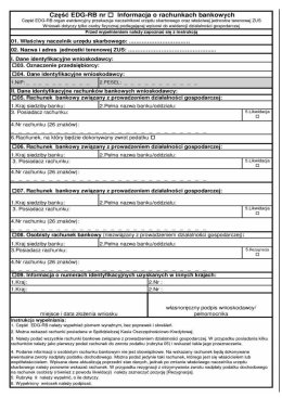 Część EDG-RB nr El Informacja o rachunkach bankowych