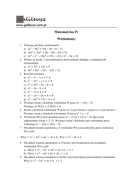 Matematyka IV Wielomiany